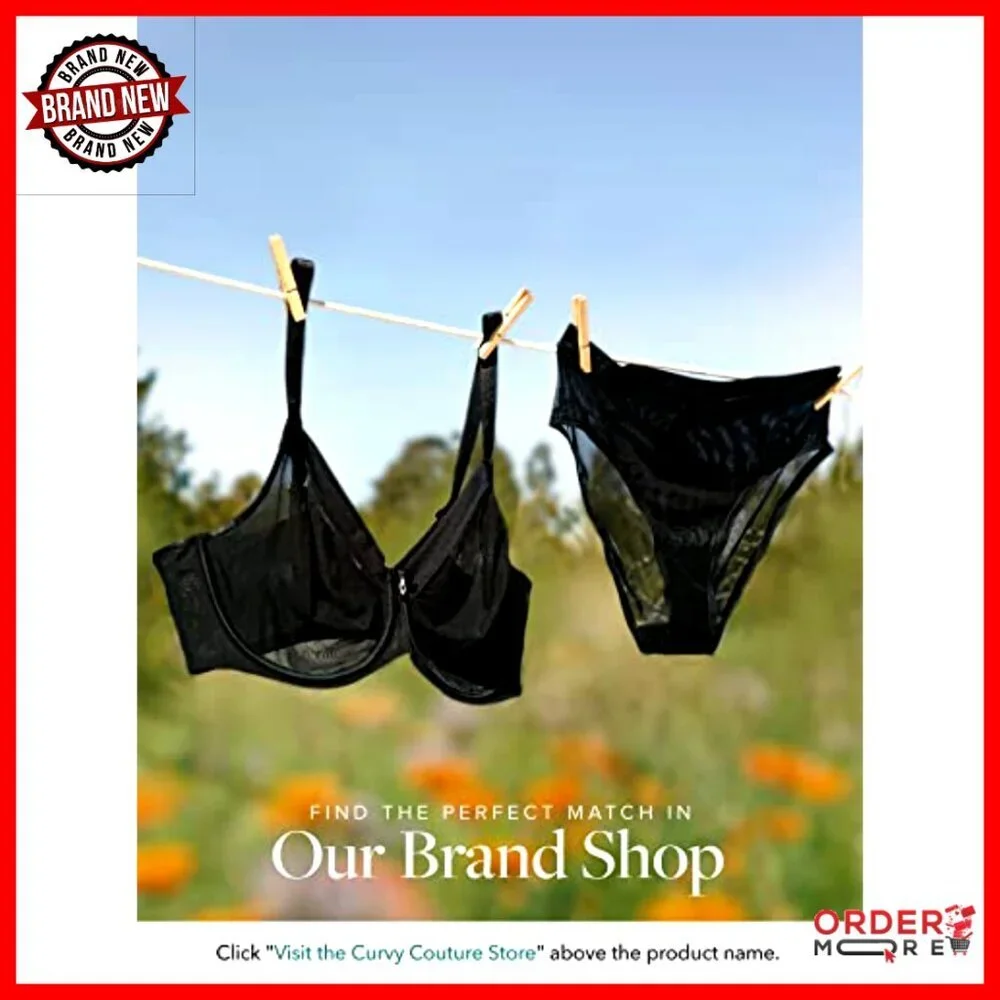 Sheer Mesh Full-Coverage Unlined Underwire Bra, Plus Size, Everyday Wear